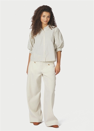 Etta slim stripe skjorte Offwhite Neo Noir 